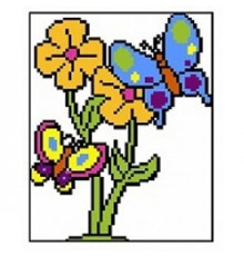 067Г Цветы с бабочкой