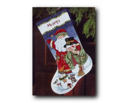 08714 Носок Санта Клаус и снеговик