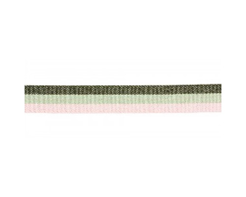 1513 оливковый-лен-св.розовый лента отделочная 28мм