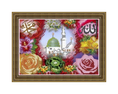 208К Мечеть в цветах 24х19 см