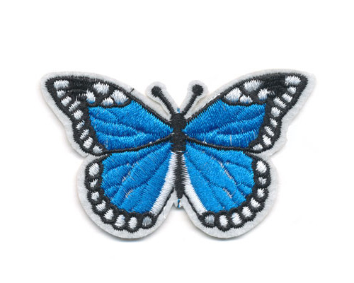 2503 бабочка синяя 7.5х4.6 см