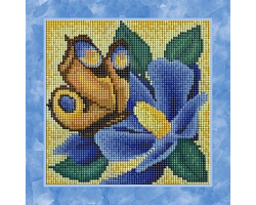 БСА25-044 Бабочка на синем цветке
