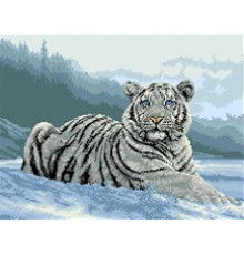 Ф-048 Белый тигр на снегу 34х46 см