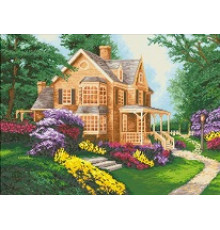П-049 Дом в цветущем саду 42х56 см