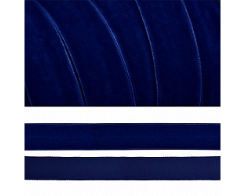 2052 тем.синий лента бархатная 20мм-20м
