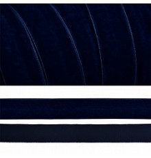 2054 тем.синий лента бархатная 20мм-20м