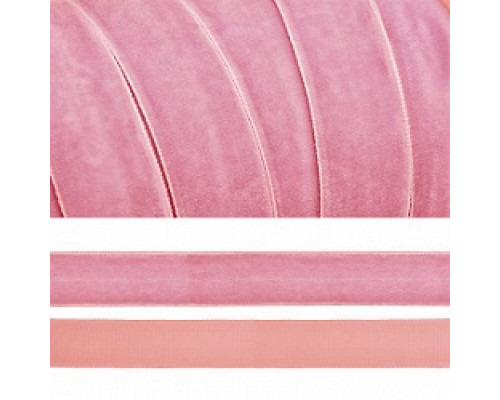 2075 розовый лента бархатная 20мм-20м
