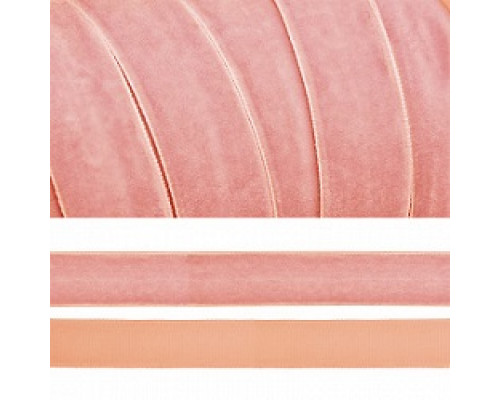 2076 грязно-розовая лента бархатная 20мм-20м