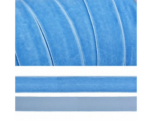 2083 голубая лента бархатная 20мм-20м